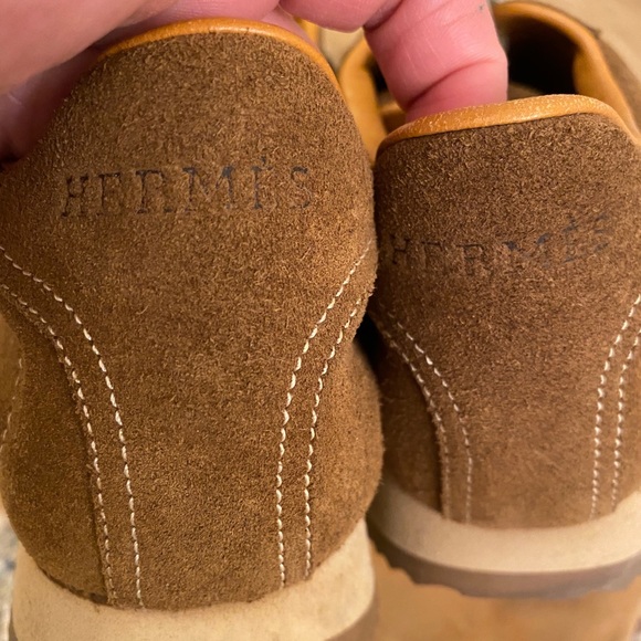 Hermes Suede Goat skin goal low-top sneakers naturel - Picture 9 of 13